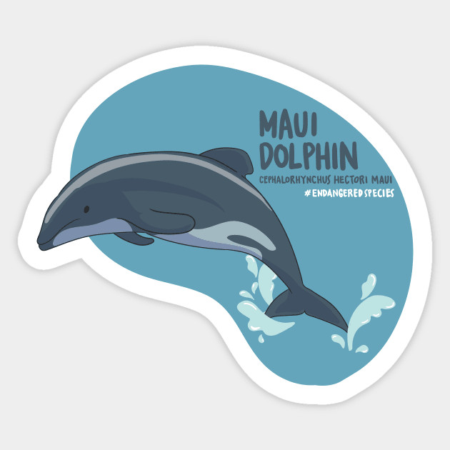 The Maui Dolphin Sticker by Gernatatiti